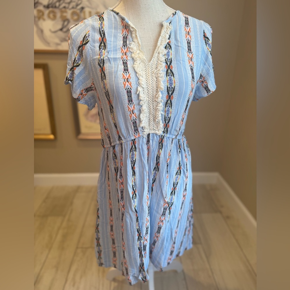 5 for $30 KORI Light Blue Boho Midi Dress